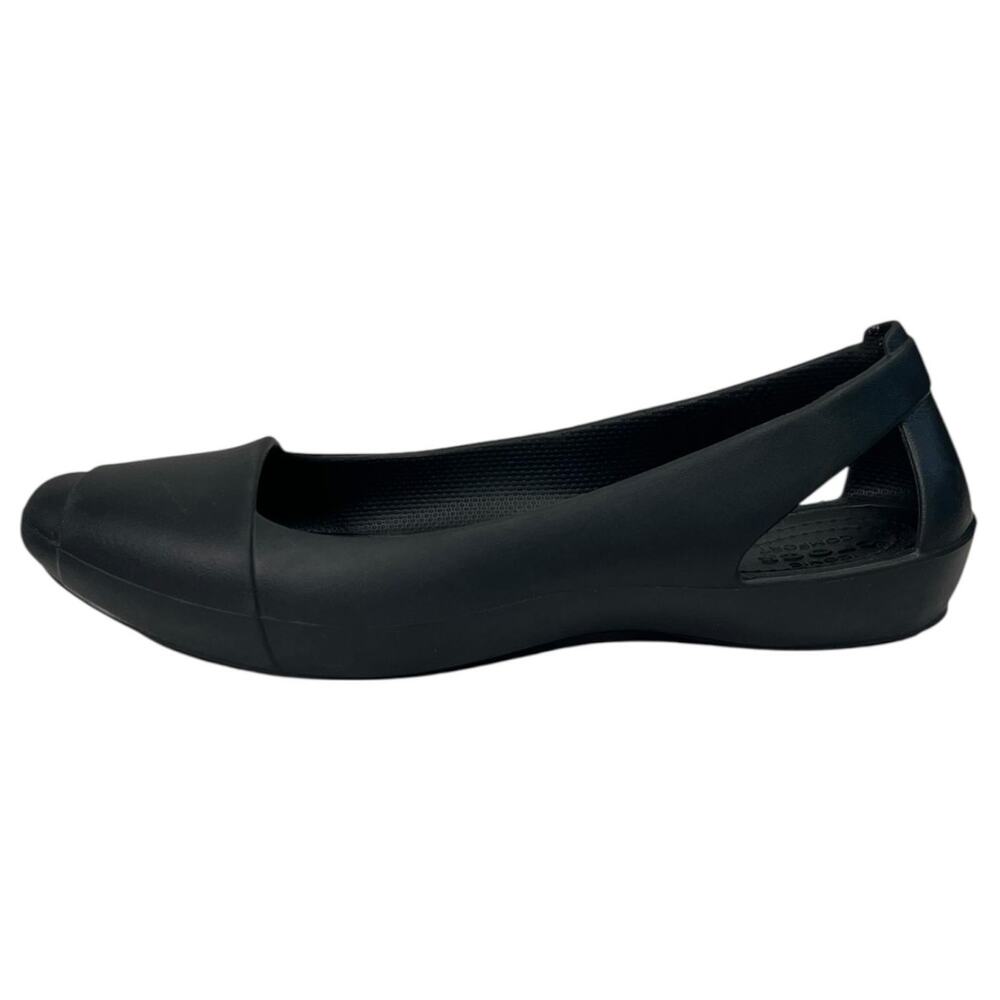 Crocs Shoes Womens Size 8 Black Sienna Flats Ballet Comfort Lightweight Slip On - Picture 7 of 10